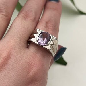 NEW Vintage Amethyst & Sterling Silver Ring, Size 11